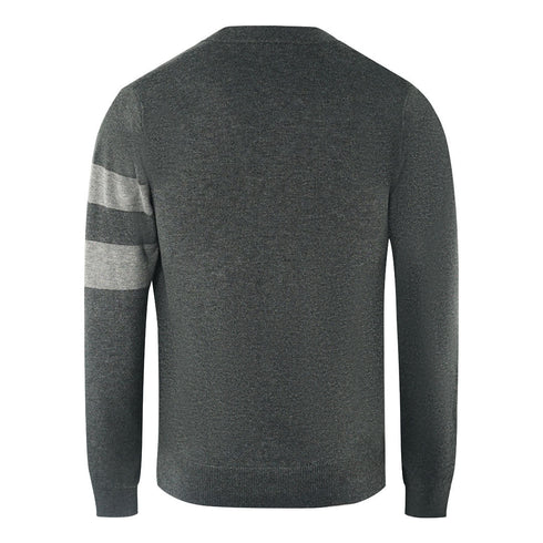 Fred Perry Tipped Sleeve Graphite Marl Grey Button Up Cardigan